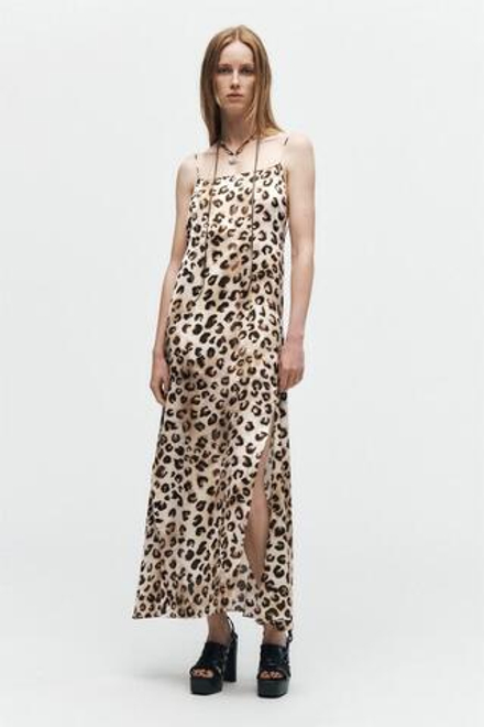 ZARA ПЛАТЬЕ ИЗ КОЛЛЕКЦИИ ZW С АНИМАЛИСТИЧЕСКИМ ПРИНТОМ, ЛЕОПАРДОВЫЙ
