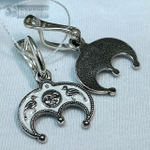 Серьги "Лунница с птичками" горячая эмаль