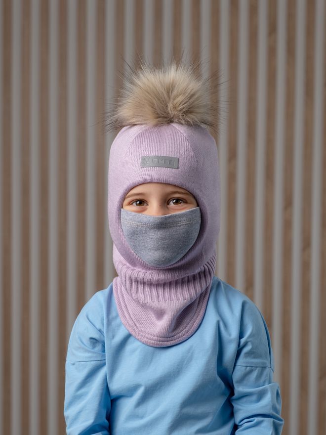 Шлем зимний вязаный (Черничное мороженое) ЧУ