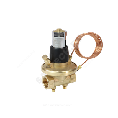 Клапан балансировочный автомат латунь 2010 Ду 40 Ру16 Тмакс=120 оС ВР 5-25 кПа Kvs=10м3/ч со спускником EURO Aquasfera 2010-05