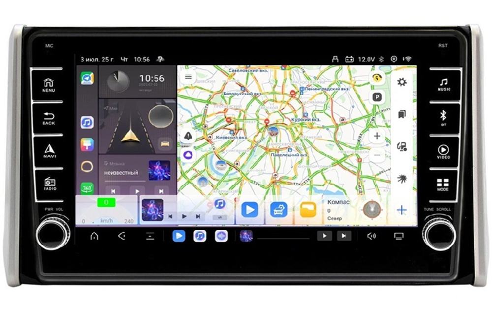 Магнитола для Toyota RAV4 50 2019-2024+ (рынок РФ и ОАЭ) - Carmedia OL-1684 (кнопки и крутилки) Android 13, TS20, 6+128Гб, CarPlay, 4G SIM-слот