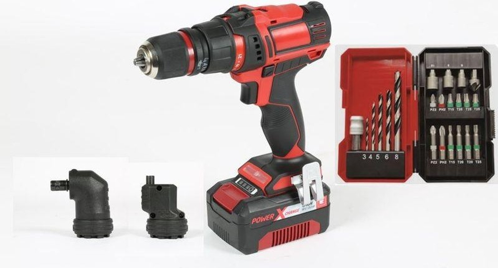 Дрель-шуруповерт аккумуляторная EINHELL PXC TE-CD 18/45 Li  + набор оснастки 24 предм. 4513990