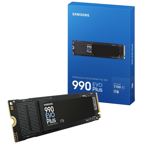 Жесткий диск SSD M.2 1Tb Samsung 990 EVO Plus, 7150/6300MBs, 800000 IOPS, V-NAND MLC, PCI-E4.0x4 (MZ-V9S1T0B/AM)