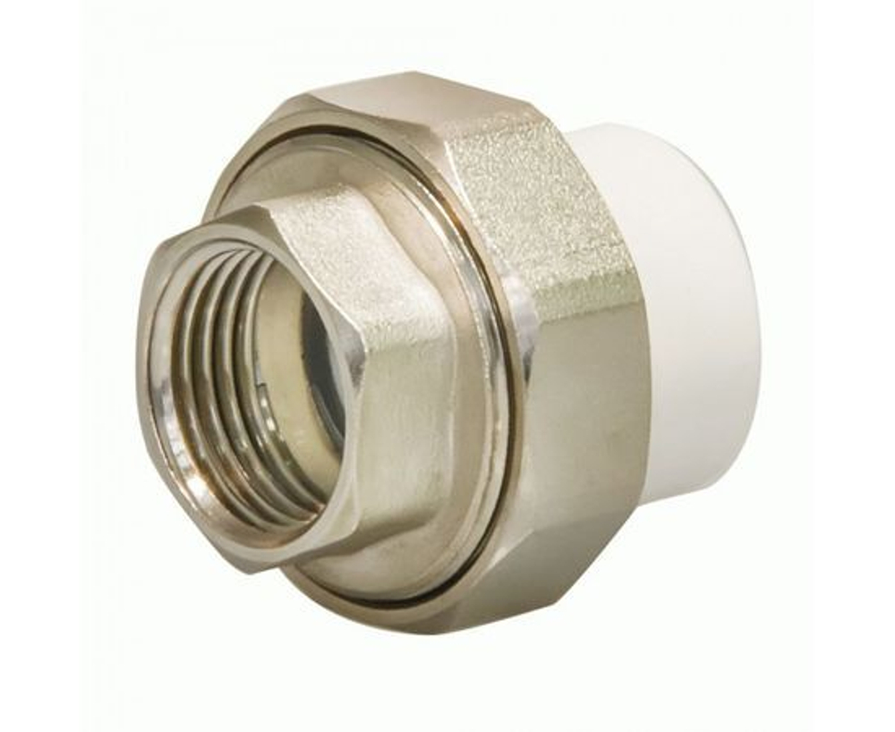 Комбинированная муфта СТМ ПЛАСТ PP-R, разъемная, с наружной резьбой DN 20х1/2" CPRM2012