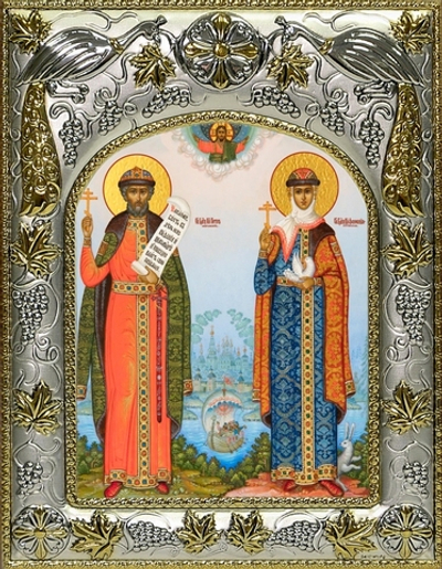 Икона "Петр и Феврония Муромские" 14x18 см