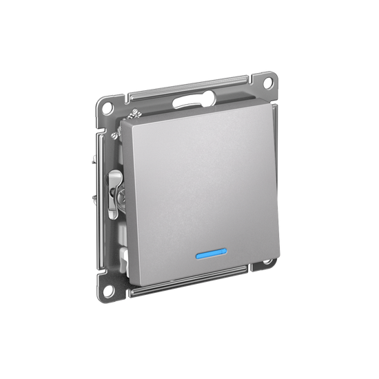 Выключатель 1-кл. СП AtlasDesign 10А IP20 (сх. 1а) 10AX с подсветкой механизм алюм. SE ATN000313