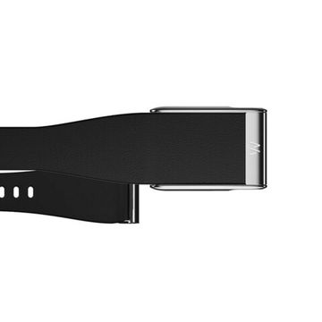 Кожаный люксовый ремешок для Whoop 5.0 LeatherLuxe Tapered Band Black with Titanium