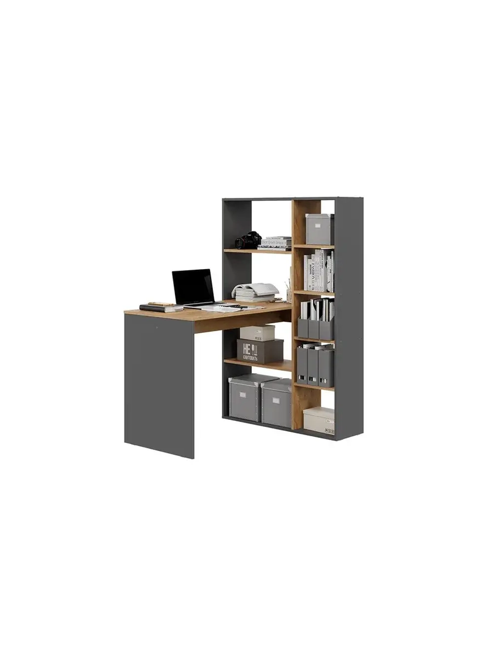 Стол письменный и шкафом Дуб Крафт Золотой 90х110х140 см