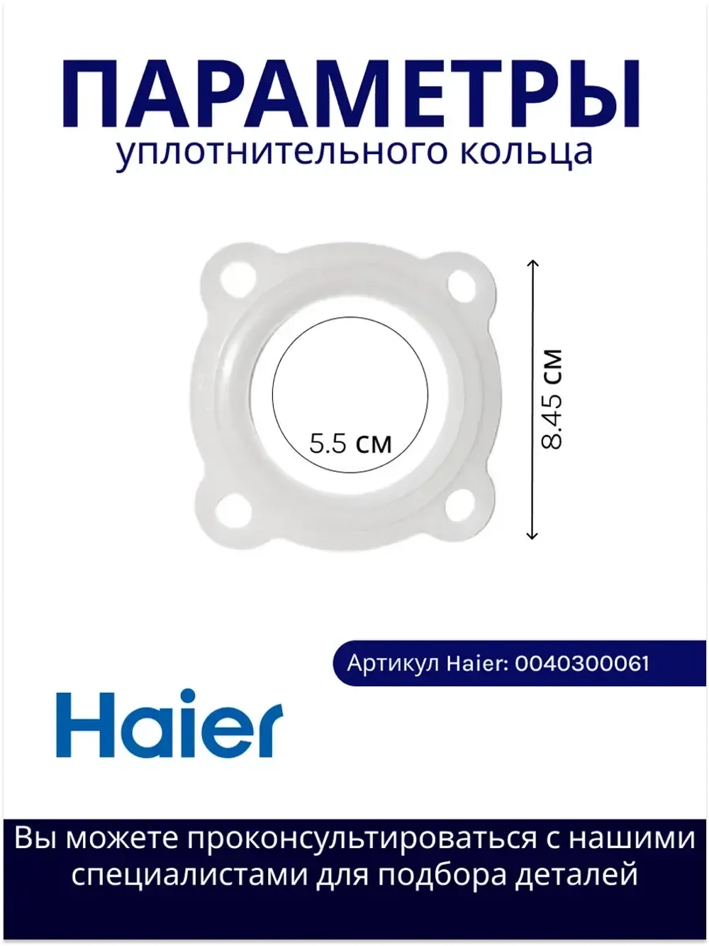 Прокладка для тэна водонагревателя (бойлера) HAIER 0040300061