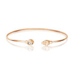 Браслет жесткий из красного золота с бриллиантом