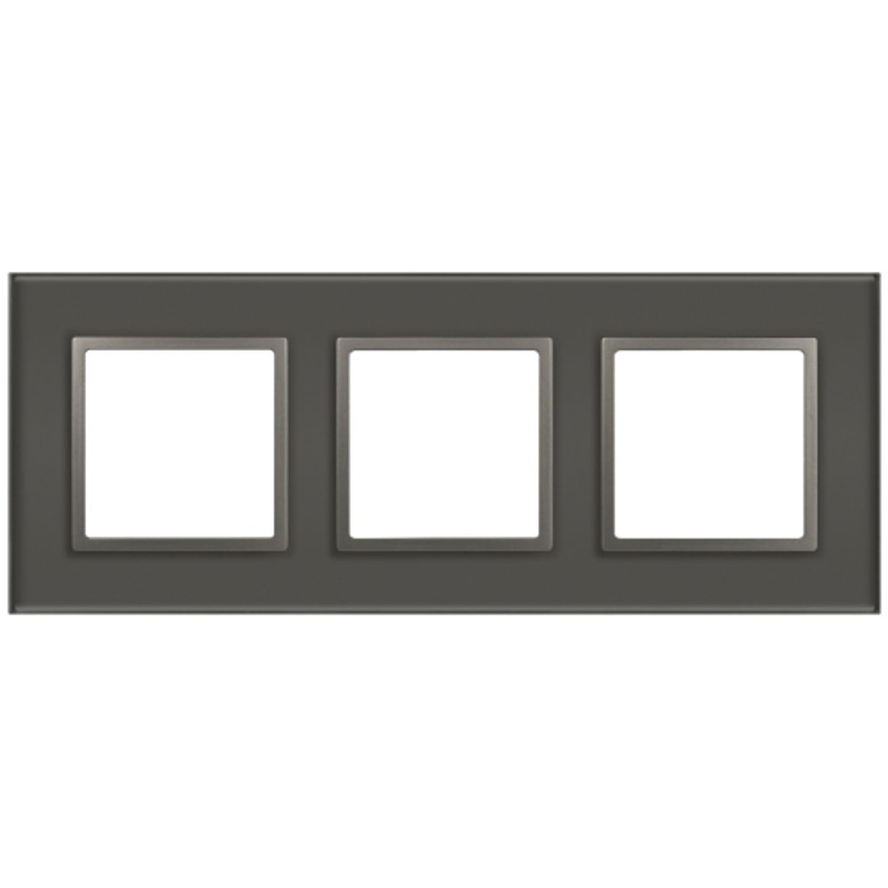 Рамка для розеток и выключателей ЭРА Elegance 14-5103-16 на 3 поста, стекло, титан