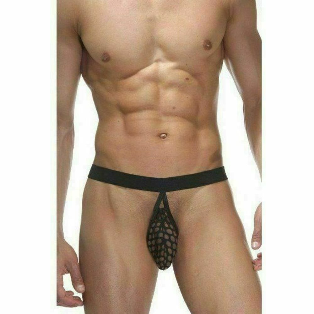 Мужские трусы стринги черные в сетку La Blinque LB15150