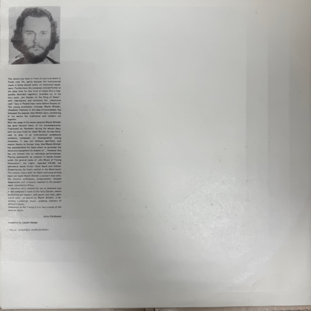 Виниловая пластинка Marek Biliński – Ogród Króla Świtu LP