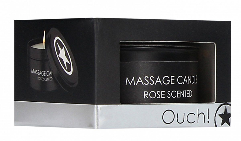 Массажная свеча с ароматом розы Massage Candle (Цвет: черный)