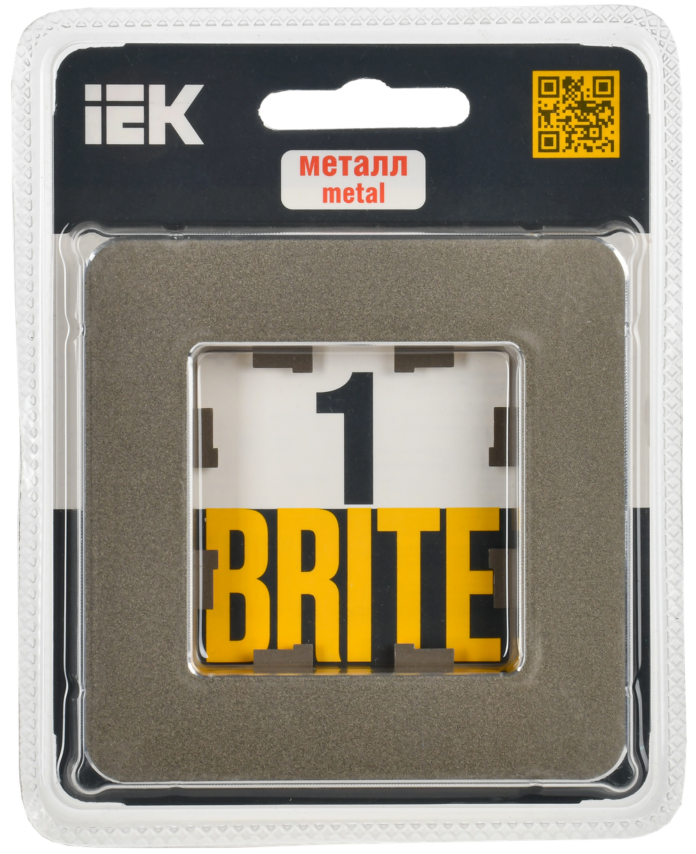 BRITE Рамка 1-местная РУ-1-1-Бр металл латунь RE IEK