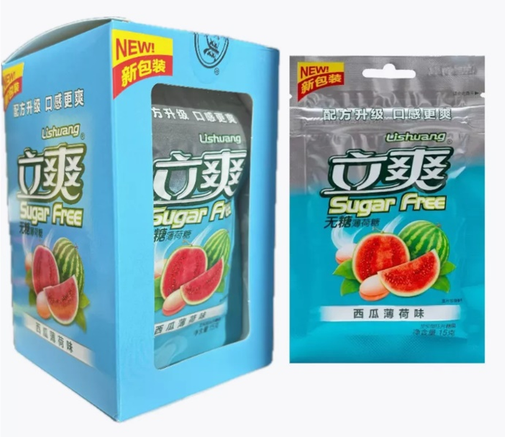 Конфеты Sugar Free Арбуз -Мята 12шт*15гр