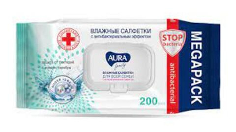 Влаж.салф. AURA FAMILY 200шт д/всей семьи big-pack с крышкой КК/12