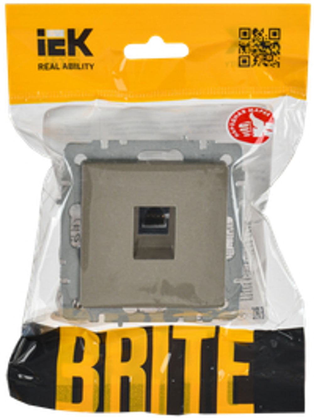 BRITE Розетка компьютерная RJ45 кат.6 РК11-БрШ шампань IEK