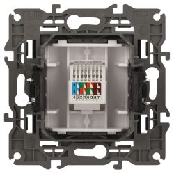 Розетка ЭРА Elegance 14-3107-05 информационная RJ45 IP20 антрацит