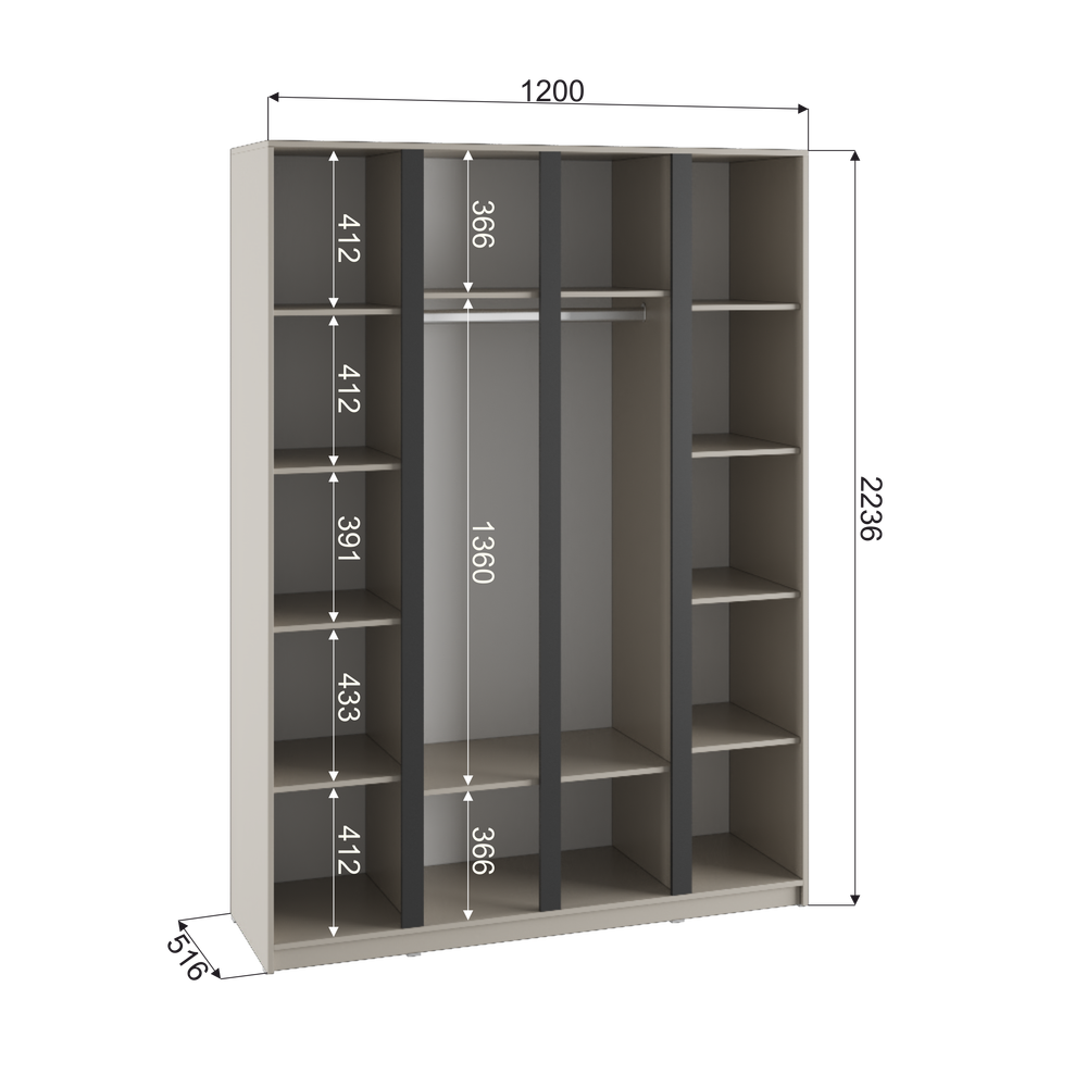 Фаворит Шкаф 4-х створчатый