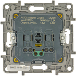 Розетка с заземлением с USB тип C со шторками 16А 250В 1500мА 7,5Вт белый ETIKA Legrand