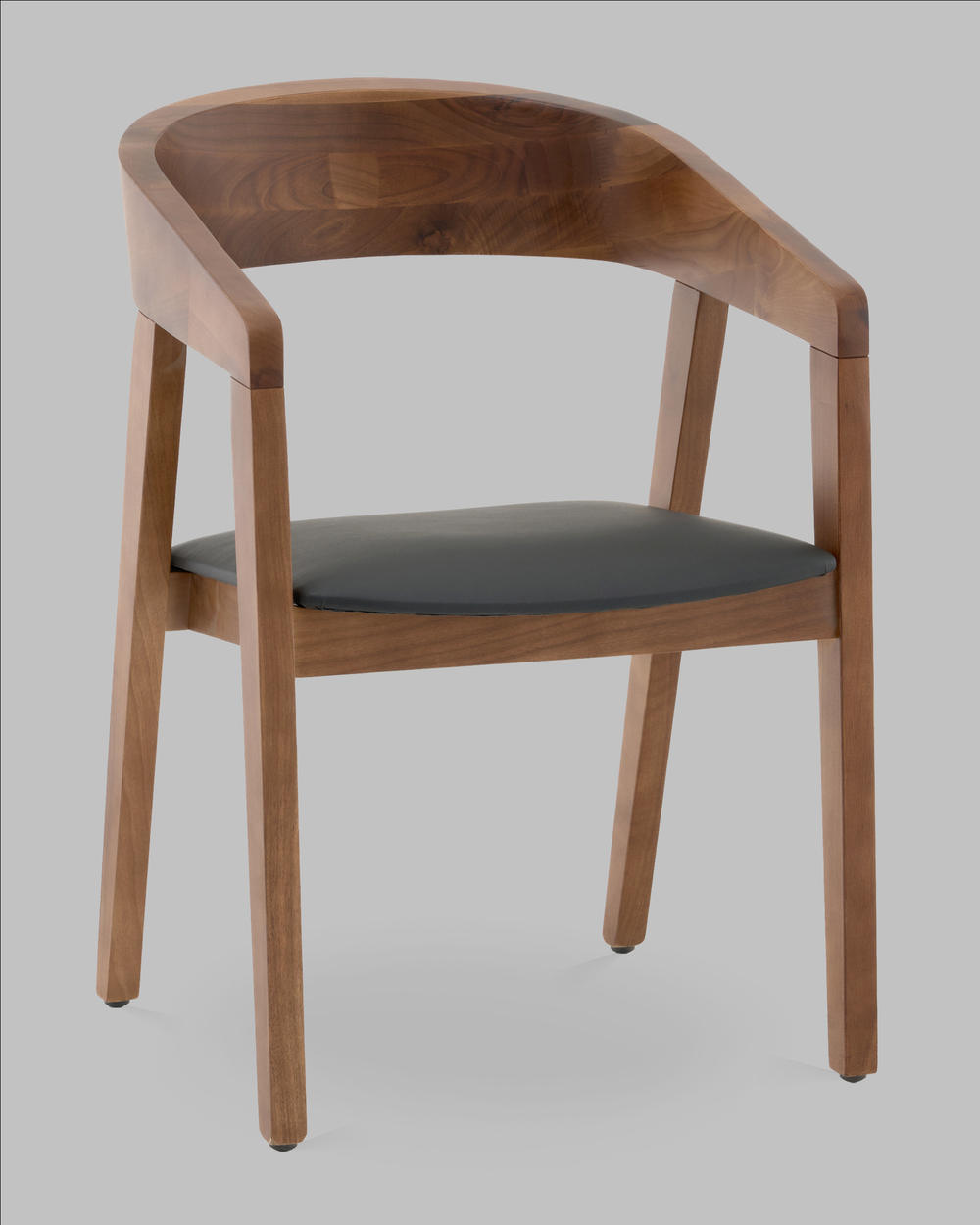 Стул Вудкерри каркас дерево цвет темный орех экокожа черный