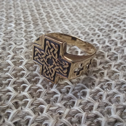 Кольцо "Крест с вязью"