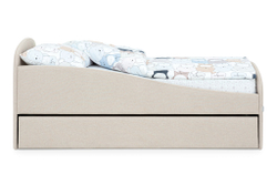 Детская мягкая кровать с ящиком Бельмарко Letmo карамель рогожка