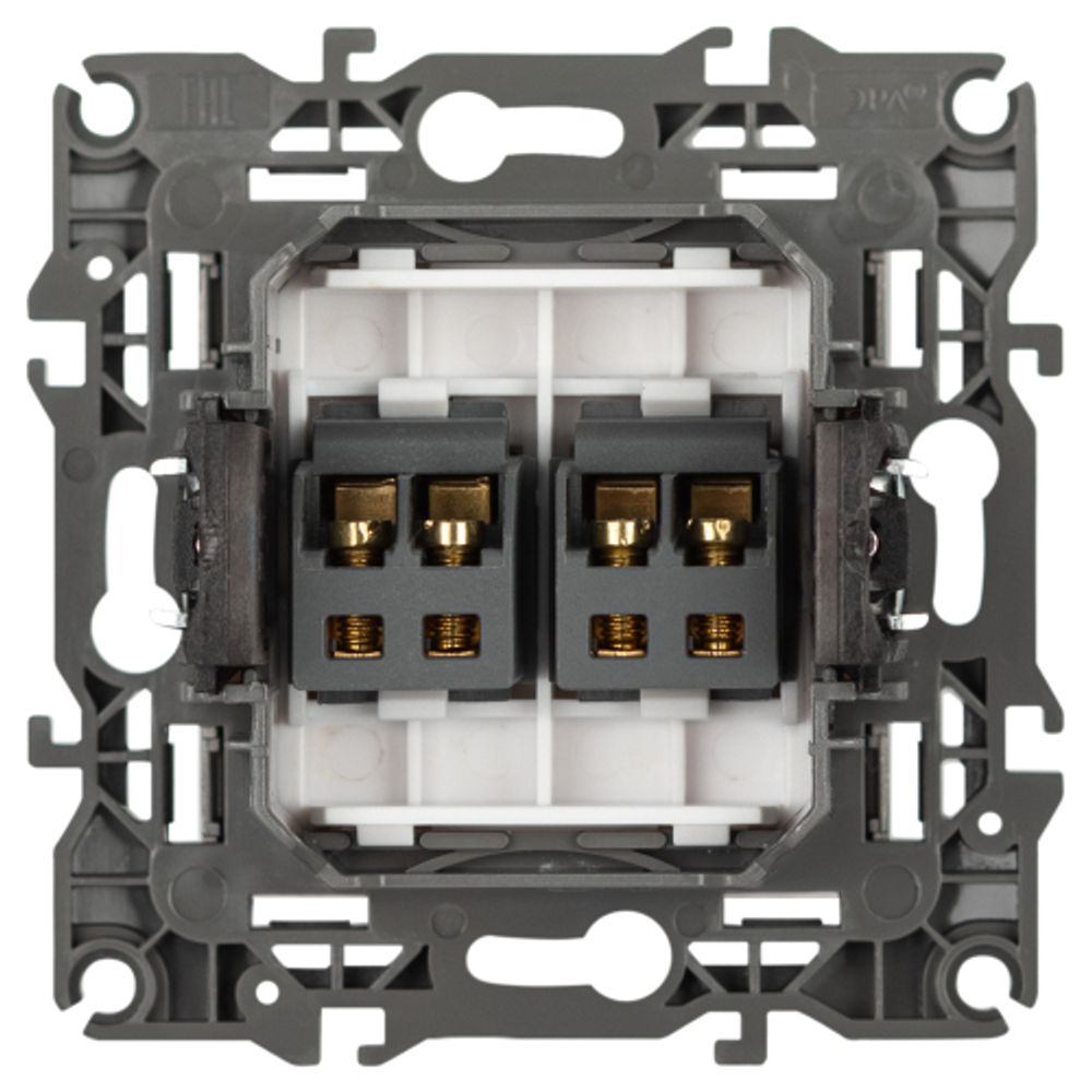 Розетка ЭРА Серия 12 12-3112-16 аудио двойная титан | ЭРА 12 Титан