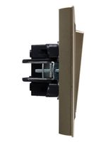 BRITE Выключатель 2-клавишный 10А в сборе ВСР10-2-0-БрШ шампань IEK