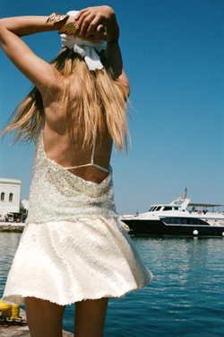 ZARA МИНИ-ЮБКА-ШОРТЫ С ПАЙЕТКАМИ, ЖЕМЧУЖНЫЙ / БЕЖЕВЫЙ