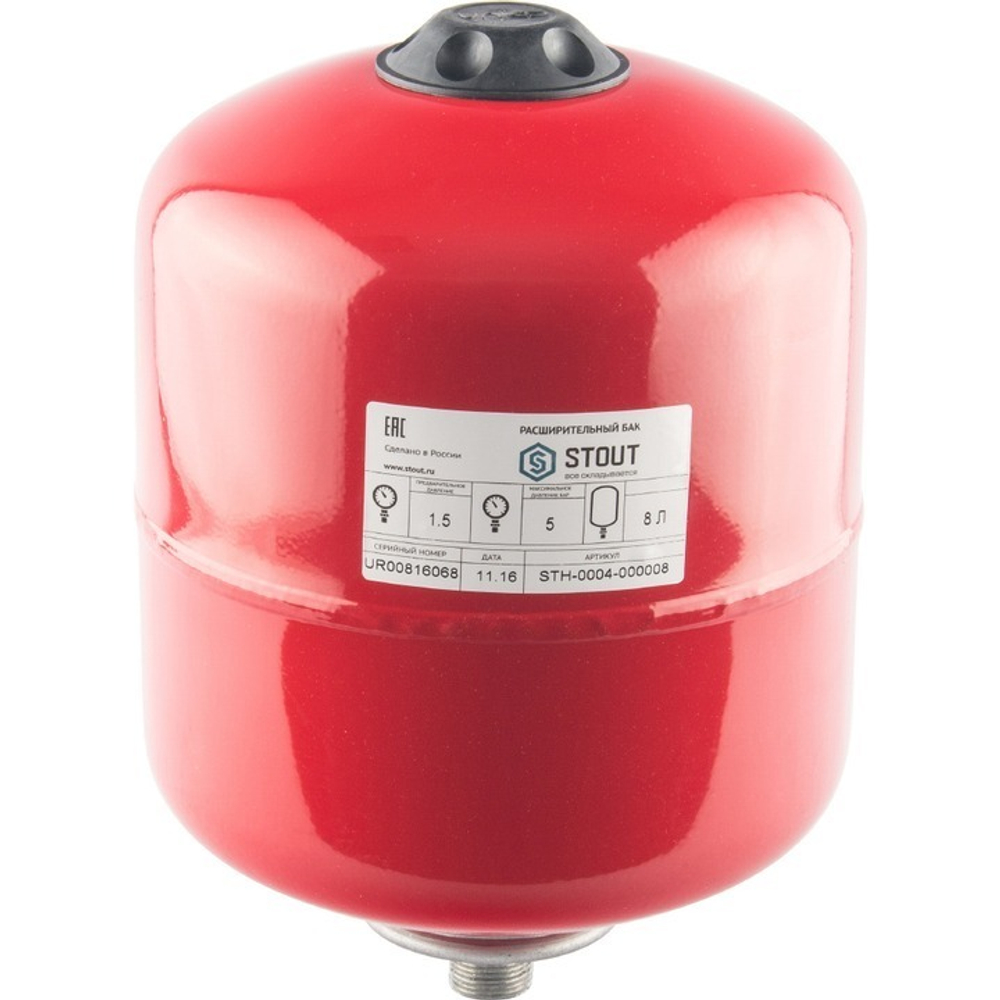 STOUT STH-0004 Расширительный бак на отопление 8 л. (цвет красный)