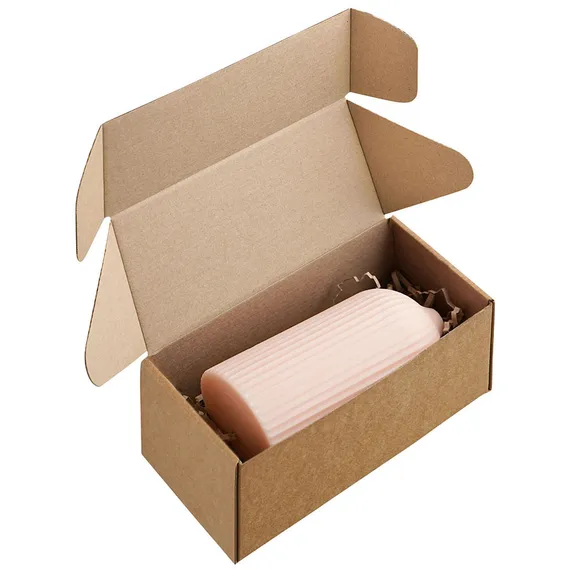 Свеча декоративная бежево-розого цвета Edge 16,5 см