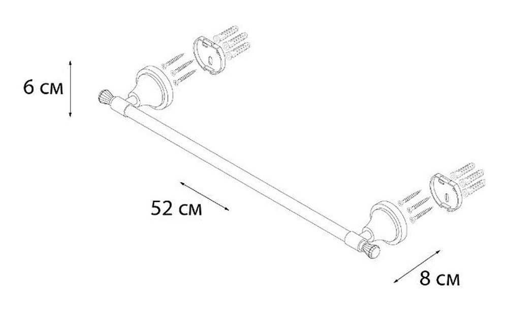 "CRYSTAL" Полотенцедержатель (45 см.) SF-35001A (к/к 10)