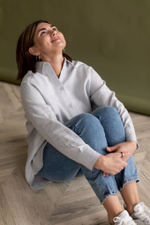 Рубашка Оверсайз изо льна серого цвета