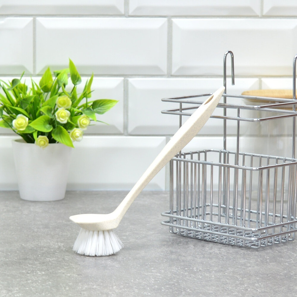 Щетка для посуды с прямой ручкой "Malta" (бежевый)