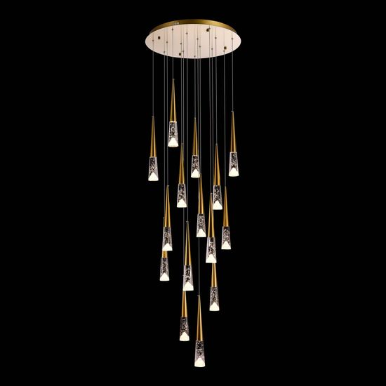 SL6111.203.15 Люстра подвесная ST-Luce Золотистый/Прозрачный LED 15*3W 3000K SOLLEN