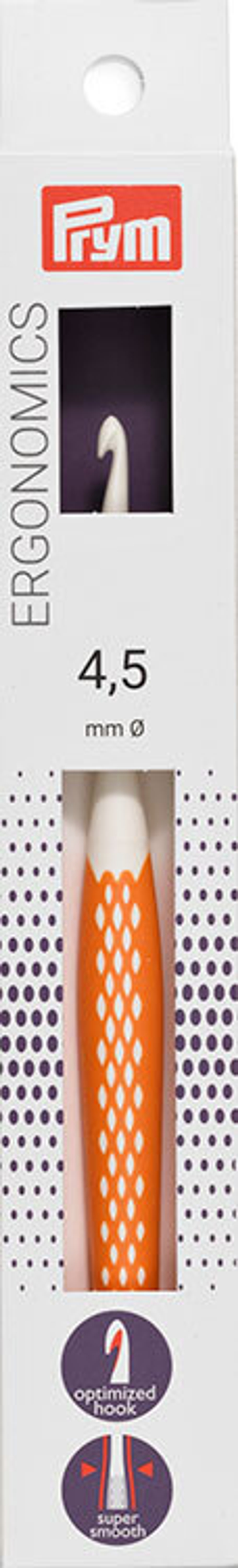 Крючок для вязания "Ergonomics" 4,5мм/16см, Prym, 218486