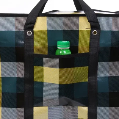 Сумка хозяйственная с внешним карманом « БАУЛ», цвет жёлтый/чёрный, 60*45*20см / до 11кг