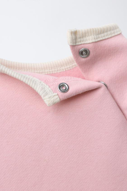 ZARA КОМБИНЕЗОН С КОНТРАСТНОЙ ОТДЕЛКОЙ, РОЗОВЫЙ