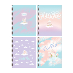 Тетрадь 80л., А5, клетка на гребне BG "Fluffy", матовая ламинация Т5гр80_лм 11184