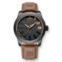 Часы наручные кварцевые NAVIFORCE на кожаном ремешке, черный/коричневый W8950-05