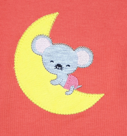 Боди Мышка на луне вышивка