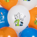 Шар 12" Ассорти Мистер Лис и Зайка Полицейский ДБ 10 шт