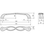 Ручка-скоба 128мм, отделка серебро античное