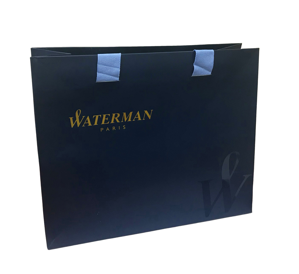 Подарочный набор Ручка роллер Waterman Embleme цвет GREY CT, цвет чернил: черный с чехлом на молнии