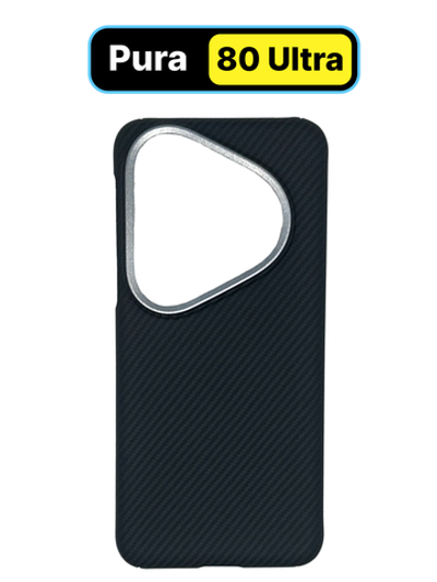 Карбоновый чехол MosSeller для Huawei Pura 80 Ultra с Магсейф, черный