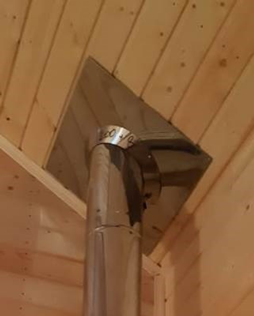 Потолочно-проходной узел ППУ 45° градусов 115 мм. нерж. ECOFLUE