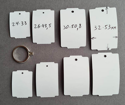 Ювелирные бирки 26х43,5 мм. Толщина 180 мкм.