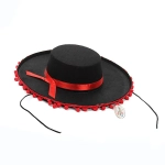 Шляпа карнавальная «Сомбреро», d-37 см, черный/красный